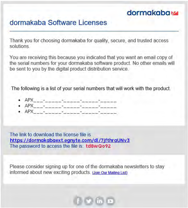Picture of email with download link