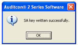SA key written successfully pop up