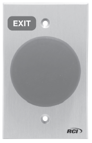Front view of RCI 990E oversized tamper-resistant exit button.