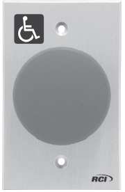 Front view of RCI 990H oversized tamper-resistant handicap button.