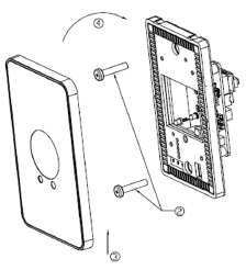 Installation diagram showing mounting screws and attachment of the RCI 910TC switch body to the wall or surface.