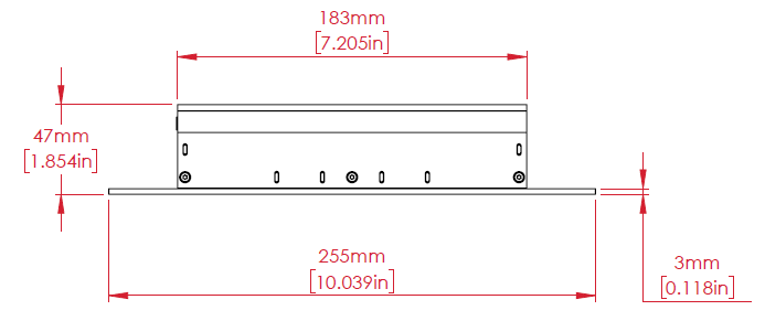YD30D lock side view showing overall length, height, faceplate thickness, and mounting dimensions in millimeters and inches.