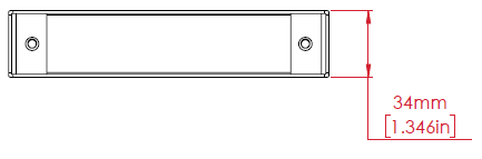 Top view of the optional YD30S lock housing showing housing height and width with labeled dimensions in millimeters and inches.
