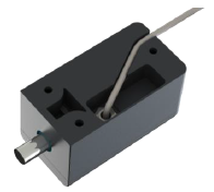 YG80 lock with cable routed out the back through the rear channel.