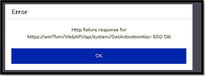 Http failure response for https:://comutername/WebAPI/api/system/GetActivationKey: 500OK