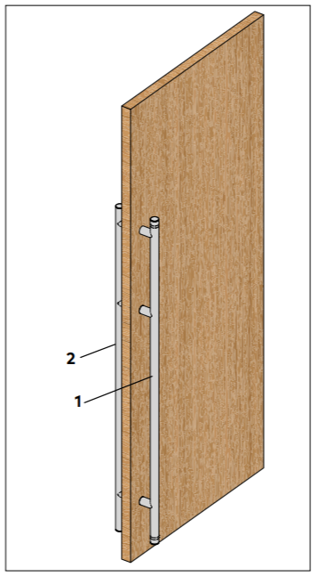 60" wood door with back-to-back pull handles 